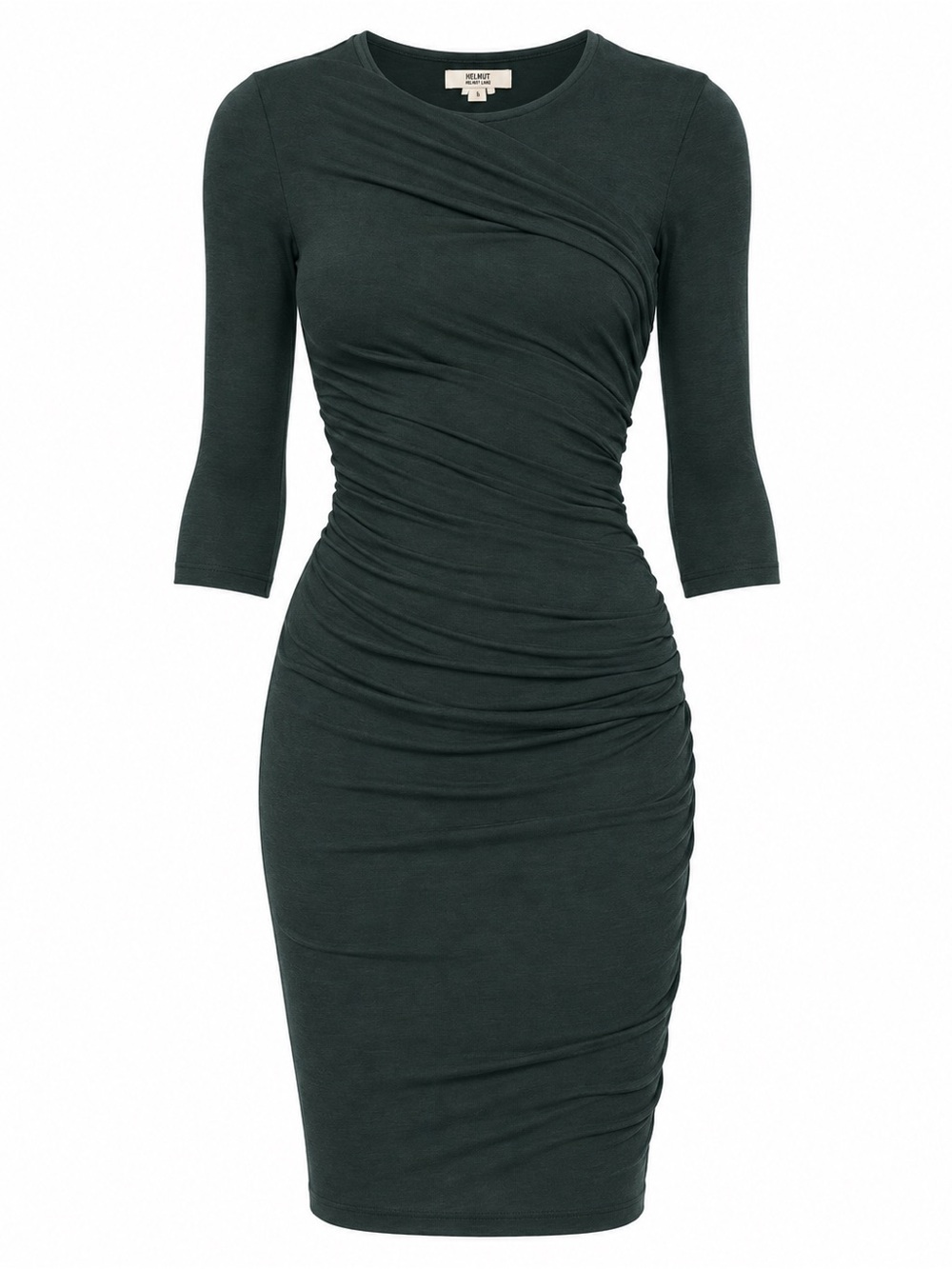 Helmut Lang Nova Jersey Ruched Dress Eucalyptus S